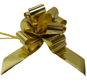 50mm Gold Pullbow Metallic Pk 20s-0