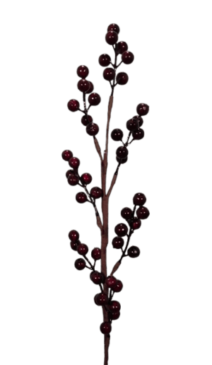 Artificial Berry Spray Dark Red 58cm