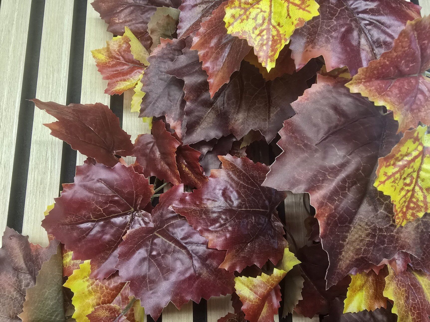 Artificial Grape Ivy Bush Red/Orange 100cm W/159 Leaves