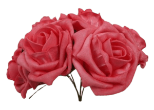 Foam Cottage Rose x 6 Coral - NOT COLOURFAST-0